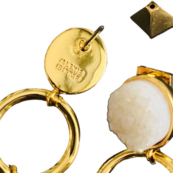 NEW Alexis Bittar Druzy Quartz and Leather Tassel Earrings $425 USD - Picture 4 of 6